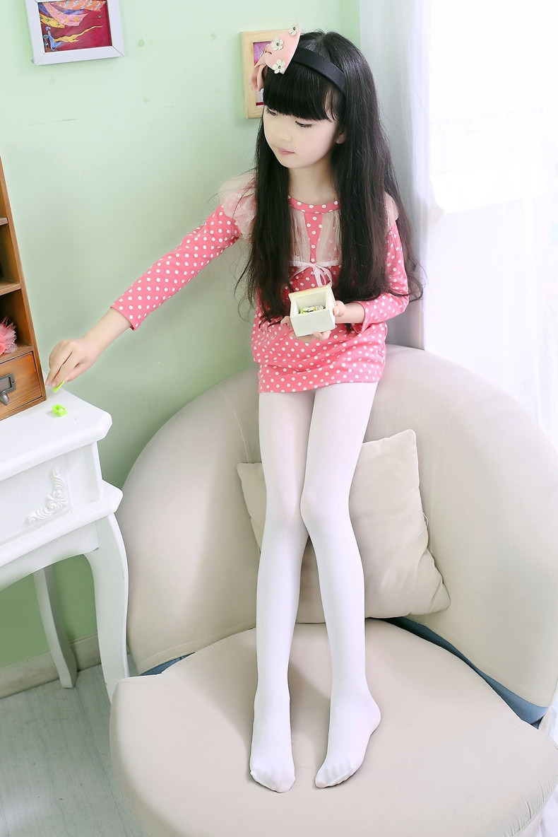 春夏款儿童连裤袜天鹅绒彩色校服袜大女童舞蹈袜白色丝袜厂家批发