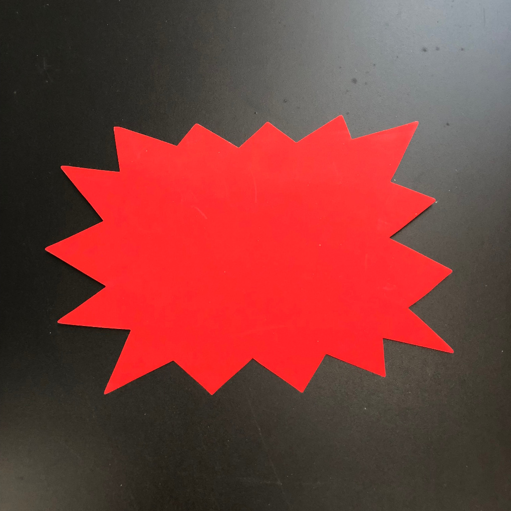 小号荧光纸pop爆炸贴标价牌标价签特价促销标签玫红色黄色绿色