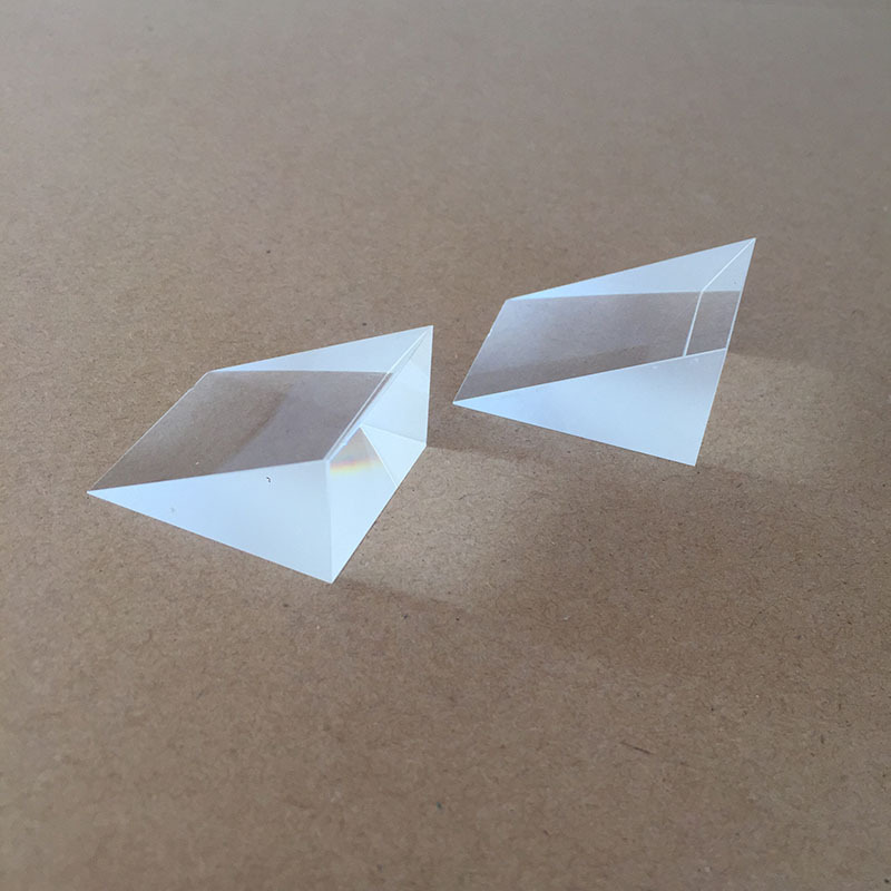三棱镜厂家加工30° 60° 90度直角棱镜 懒人眼镜镜片 镀膜三菱镜
