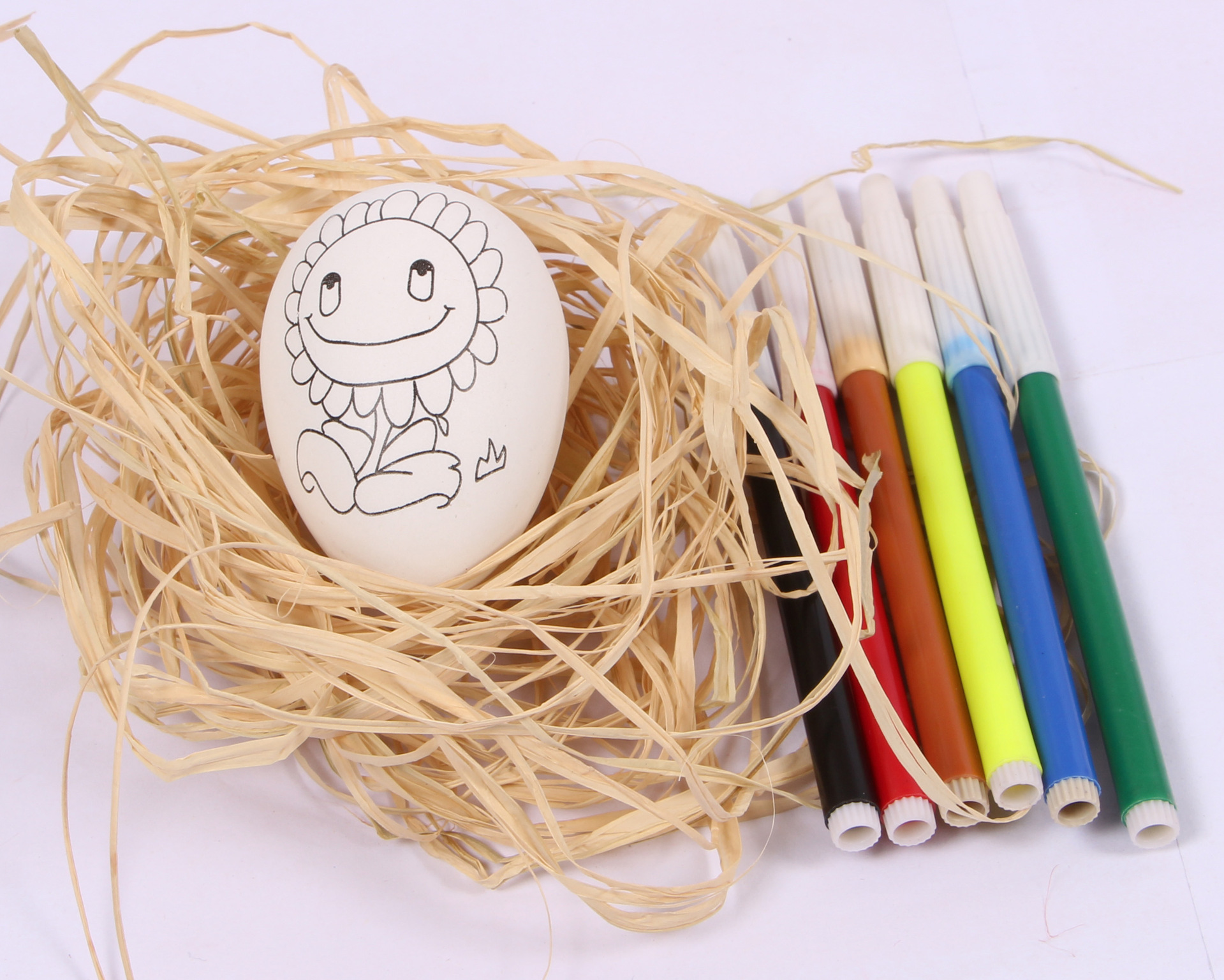 复活节彩蛋仿真鸡蛋幼儿园彩绘儿童手工diy填色彩绘蛋水彩笔套装