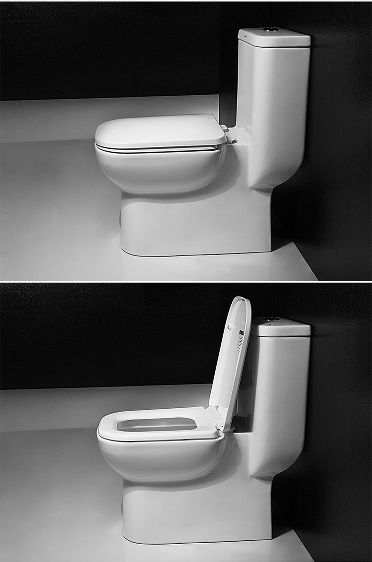 华艺卫浴 马桶坐便器静音缓冲盖板浴室陶瓷一体式喷射式马桶