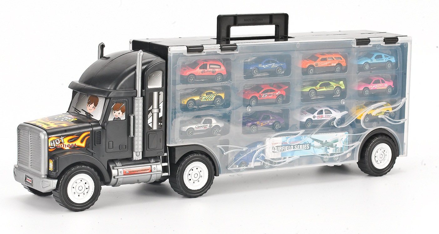 儿童玩具大货车玩具合金玩具车礼物收纳箱大货柜车运输车合金车模