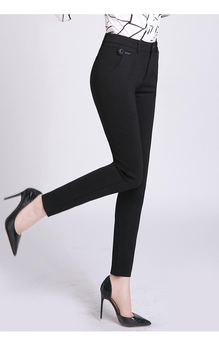 秋冬季新款中老年女裤 纯色修身提臀女式长裤百搭针织铅笔裤