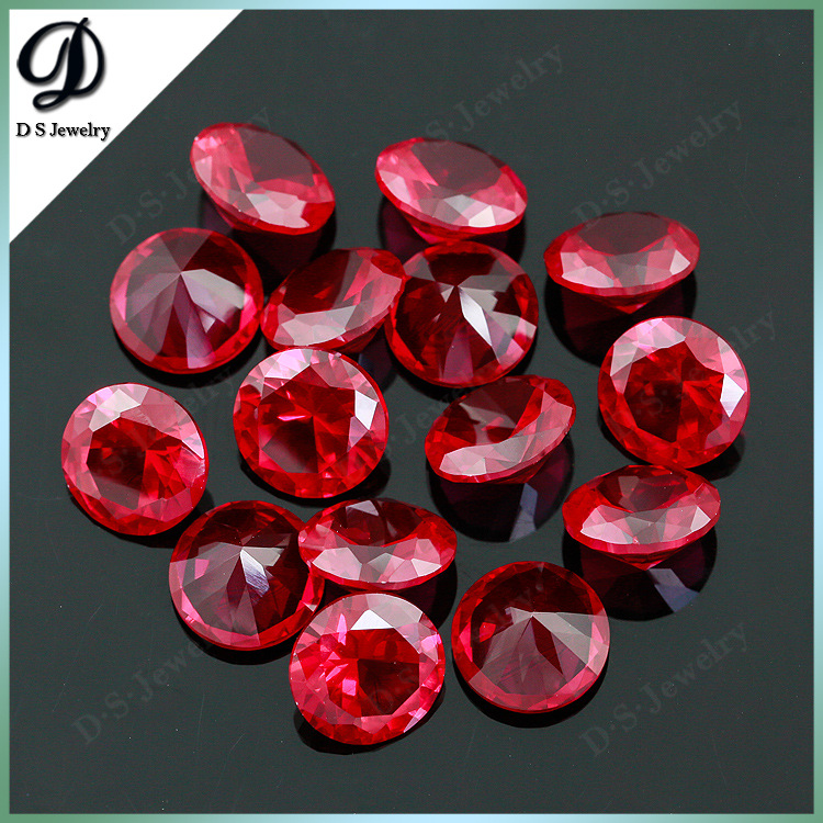 董氏珠宝人造宝石裸石3a级12mm红刚玉合成红宝石