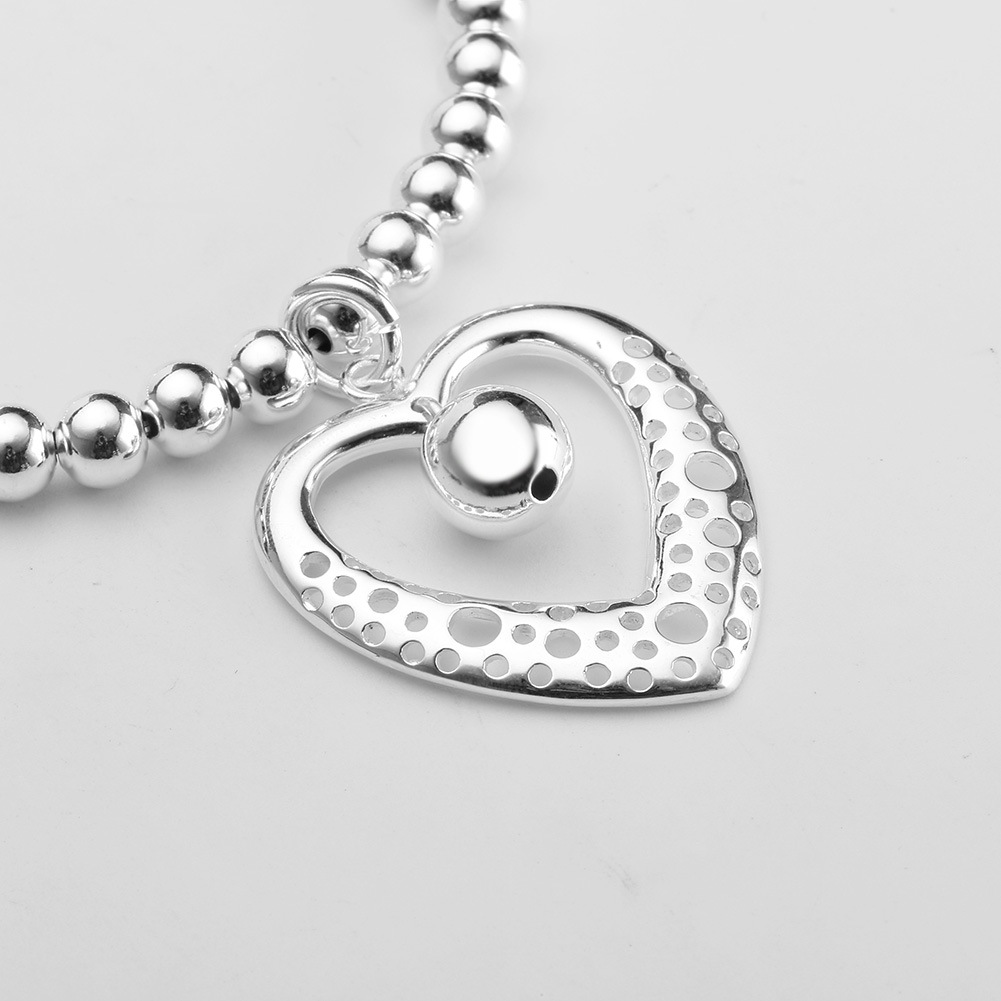 新风华源头厂家直销批发零售银佛珠心珠手链欧美流行时尚银首饰