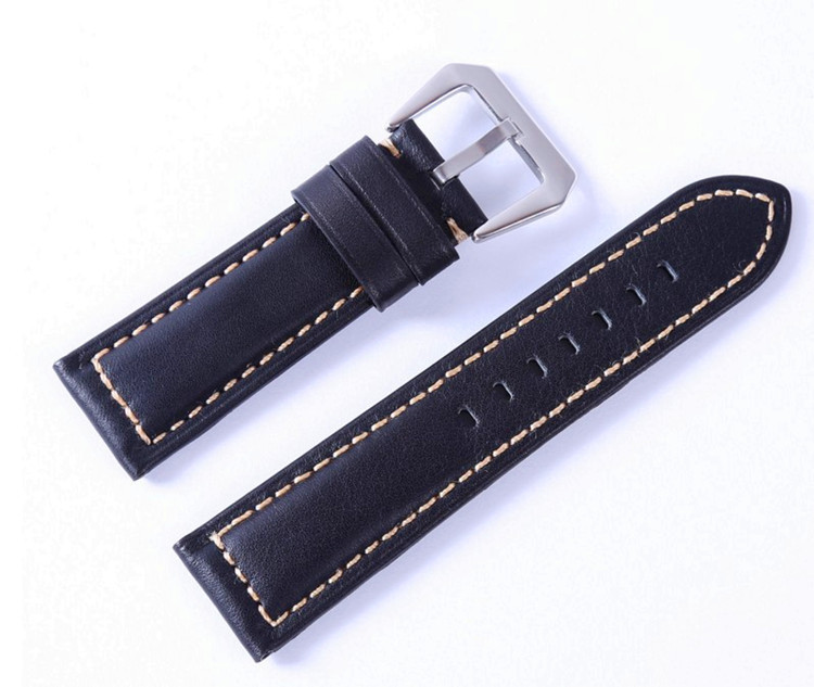 批发头层牛皮通用男士手表带 进口纯牛皮表带 防水防臭真皮表带