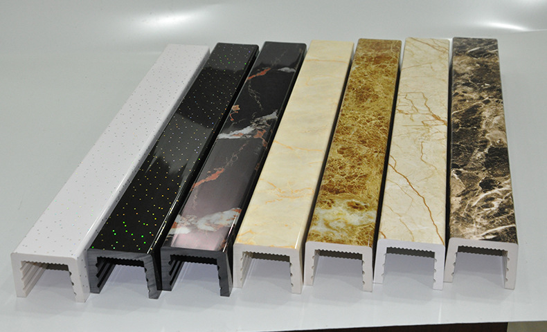 厂家供应石塑直条形阻水条pvc淋浴房多规格拦水条仿大理石挡水条