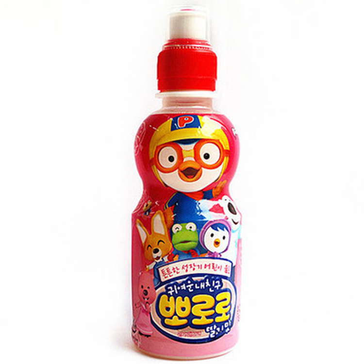 韩国进口儿童食品饮料 宝露露儿童乳酸菌饮料 草莓味 235ml*24
