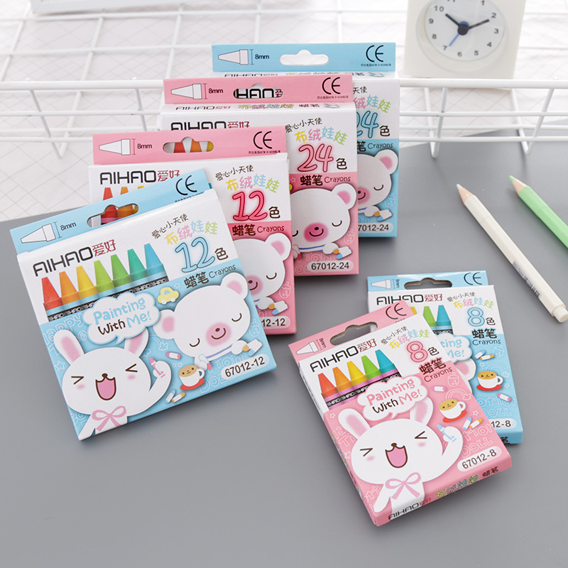 Little Angel 8 Colors 12 Colors 24 Colors Crayons Children's Painting Supplies Crayon Korean Stationery Creative Student Prizes