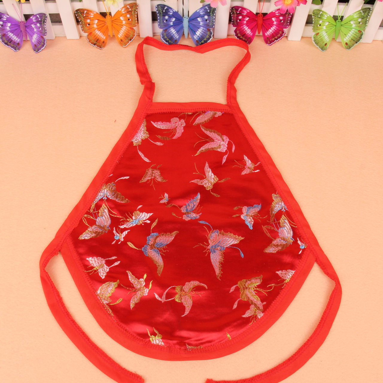 新生儿宝宝红色绸缎夏季圆肚兜批发 0-1岁