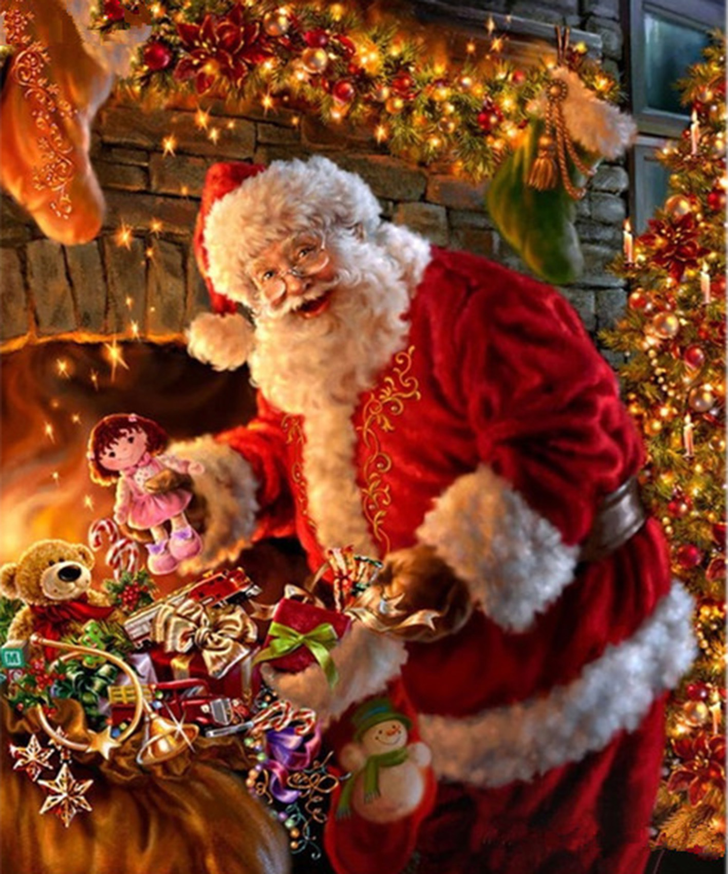 钻石画diy圣诞老人 圆钻满钻绣 客厅装饰 新款图片厂家定做