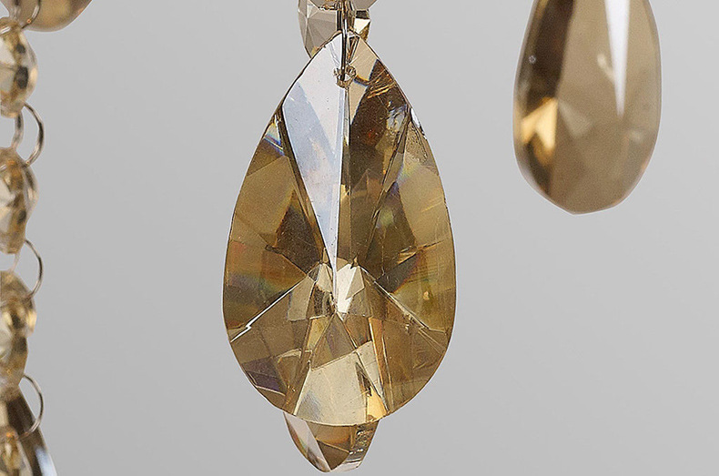 厂家直销干邑色水晶吊灯 欧式蜡烛水晶吊灯 客厅高档水晶吊灯