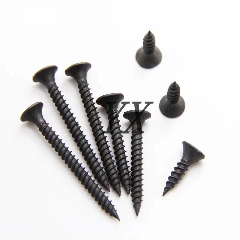 黑色干壁钉墙板钉石膏板墙钉磷化高强度加硬十字沉头平头自攻螺丝