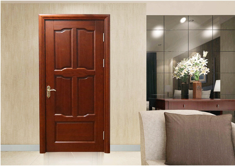 批发抗裂原木 门 定制中式客厅房门 家庭实木复合烤漆门