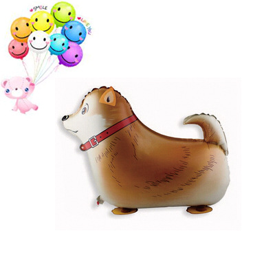 牧羊犬走路气球 动物气球 可爱走路氢气球 儿童玩具派对应用气球