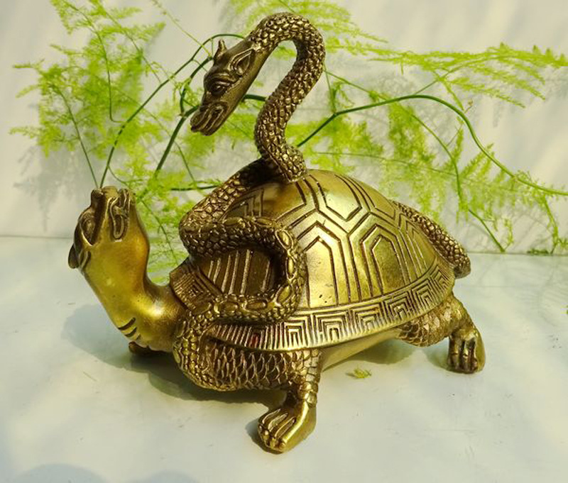 纯铜蛇龟玄武蛇缠龙龟摆件纯铜家居办公室纯铜专用