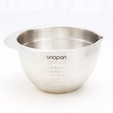 屋诺烘焙工具 不锈钢打蛋盆加深加厚带刻度 diy和面搅拌盆UN30003