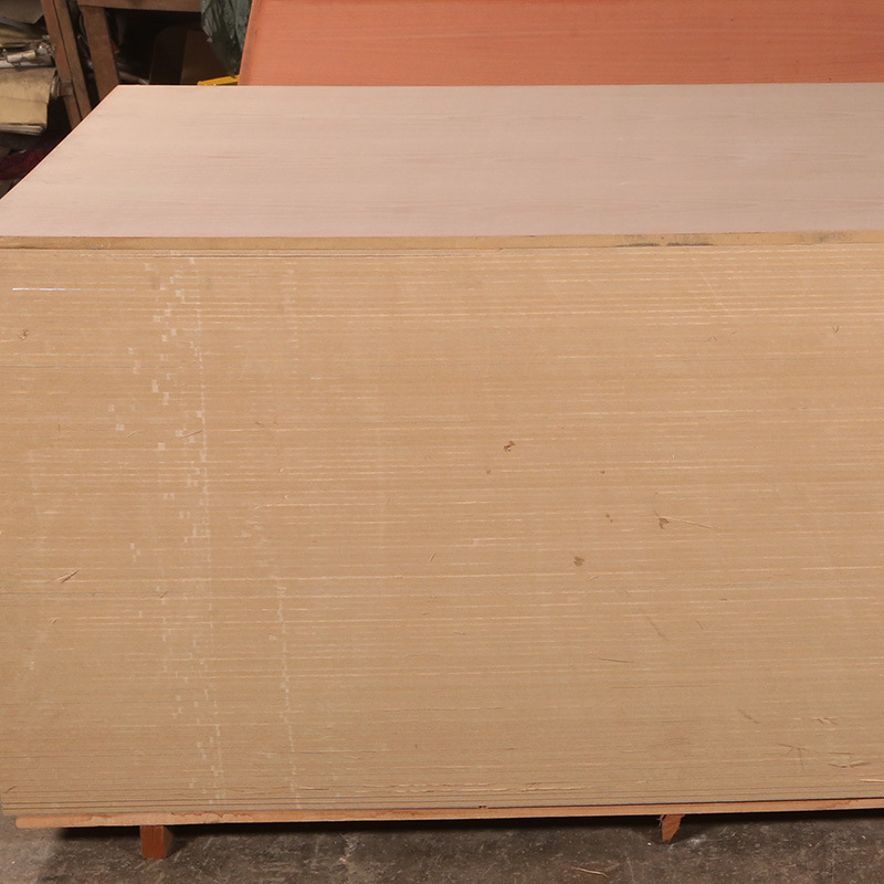 天然欧洲红榉木皮山纹饰面板17mm双面mdf密度板家具衣橱柜木板材