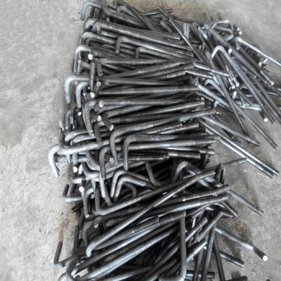 紧固件生产 m10可调节建筑预埋件配件 高强度8.8级7字地脚螺栓