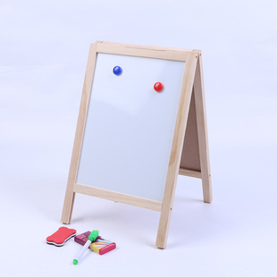 25x40木童木质迷你小画板 儿童学习玩具 双面画板画架 黑板白板
