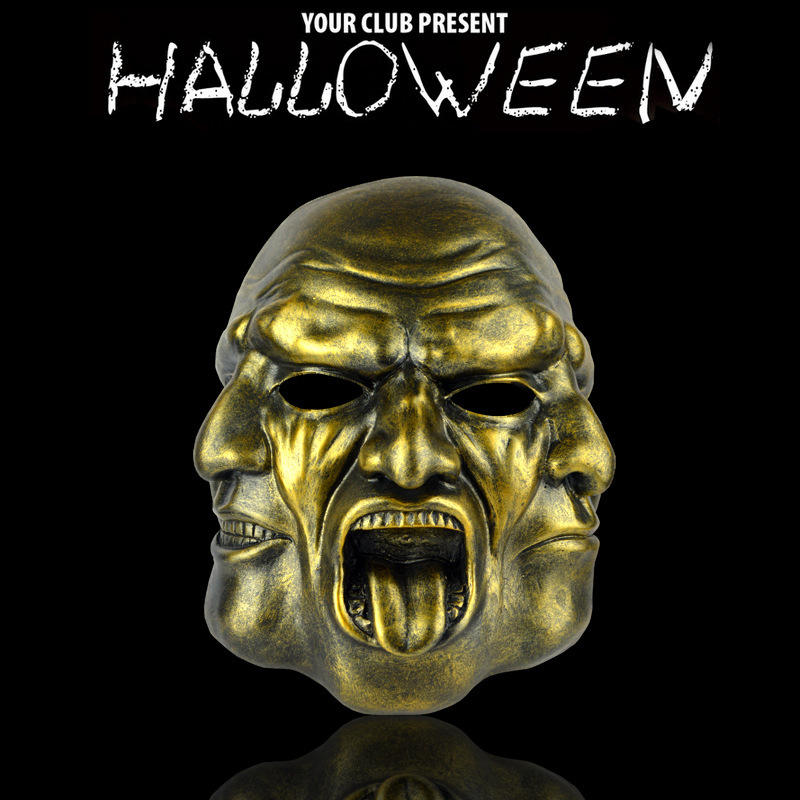 收获日2payday三面人面具cos万圣节恐怖角色扮演酒吧派对三脸面具