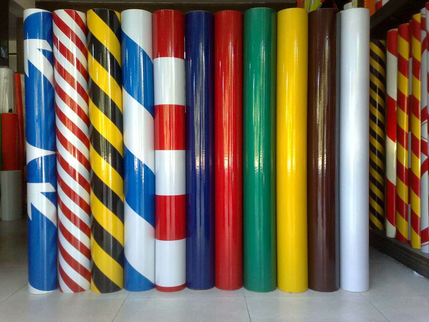 60/80cm黑黄红白反光膜警示桩反光贴电线杆反光条交通防幢柱子带