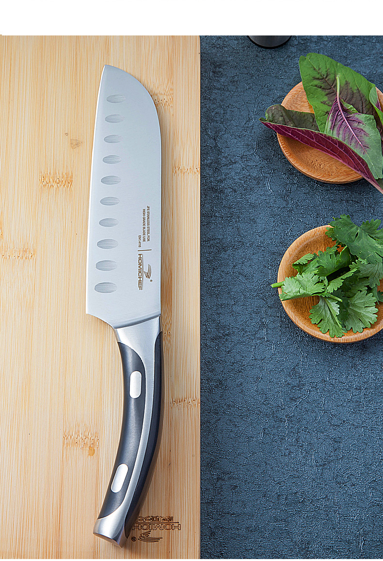 homichef不锈钢家用蔬菜刀水果刀厨师刀多功能刀厨房刀具三德刀