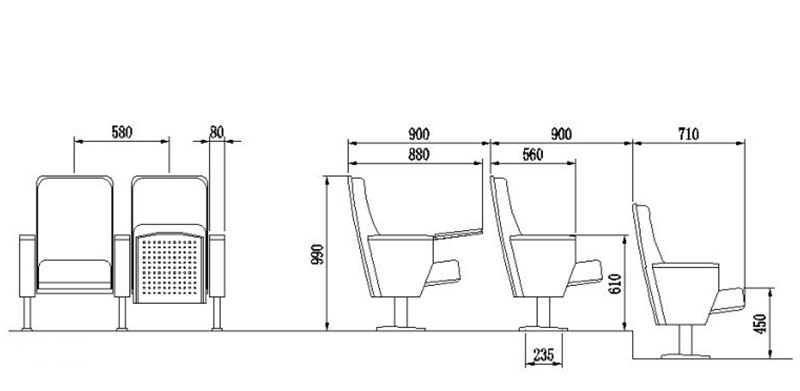jy-625 连排礼堂椅 报告厅座椅 多媒体阶梯会议排椅 大学培训桌椅