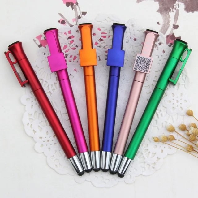 明俊触控扭扭笔可印二维码定制圆珠笔logo批发签可配水芯