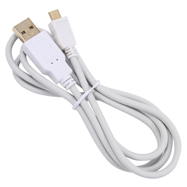 安卓数据线1米白色镀金手机数据线传输充电二合一micro通用充电线