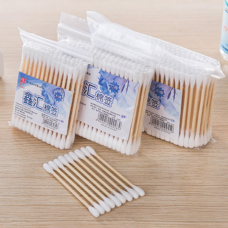 Cotton Swabs Disposable Ears Double-Headed 100 PCs Cotton Rod Makeup Makeup Removal Household Pointed Water Absorption Cleaning Cotton Swab