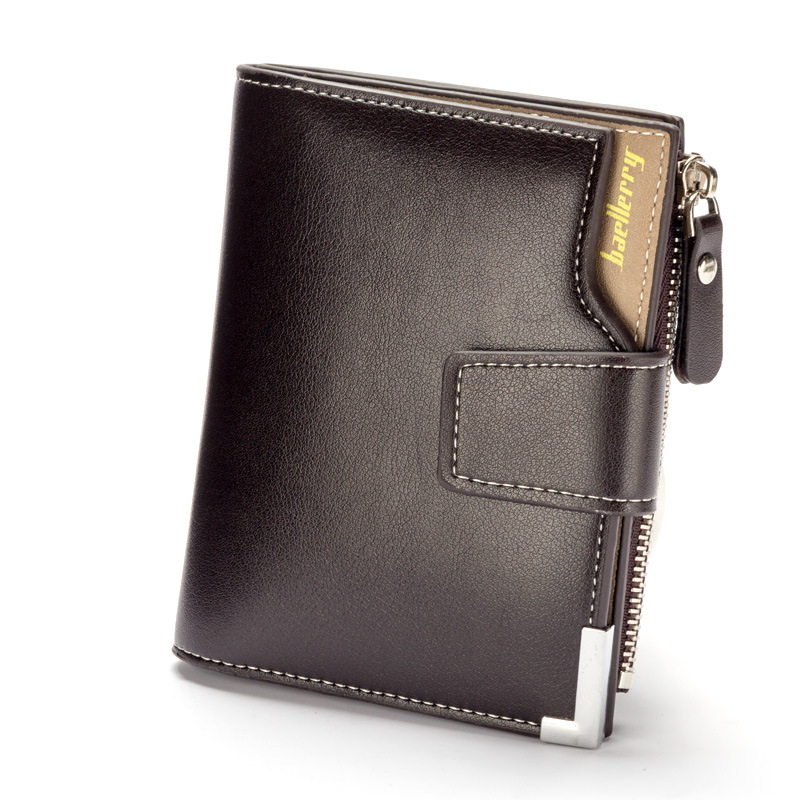 Baellerry Korean Casual Men's Wallet Multifunctional Wallet Zipper Hasp Tri-Fold Coin Purse Wallet