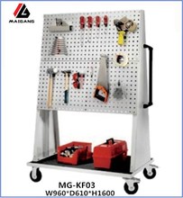 厂家直销麦冈MG-KF03物料架双面挂板独立移动零件盒架展示整理架