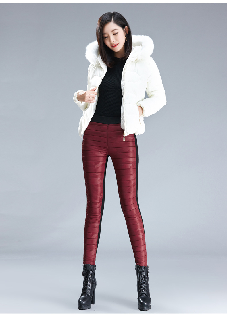 女士外穿羽绒棉裤冬季保暖打底休闲裤韩版修身显瘦棉裤批发