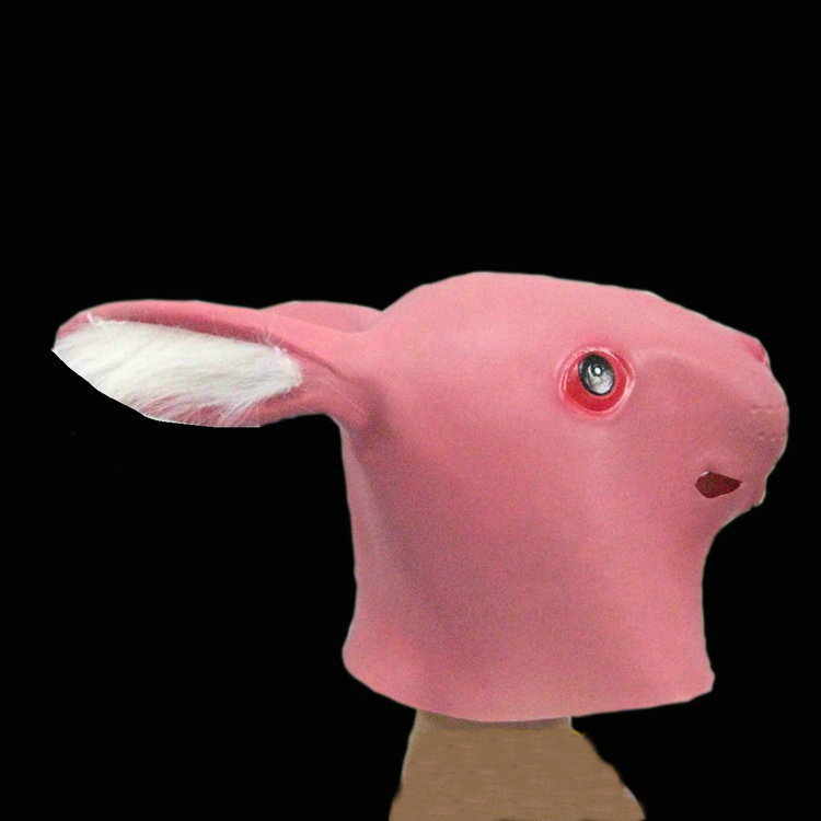 晚上舞会表演道具万圣节用品兔子面具兔面犬马君cos兔头人头套