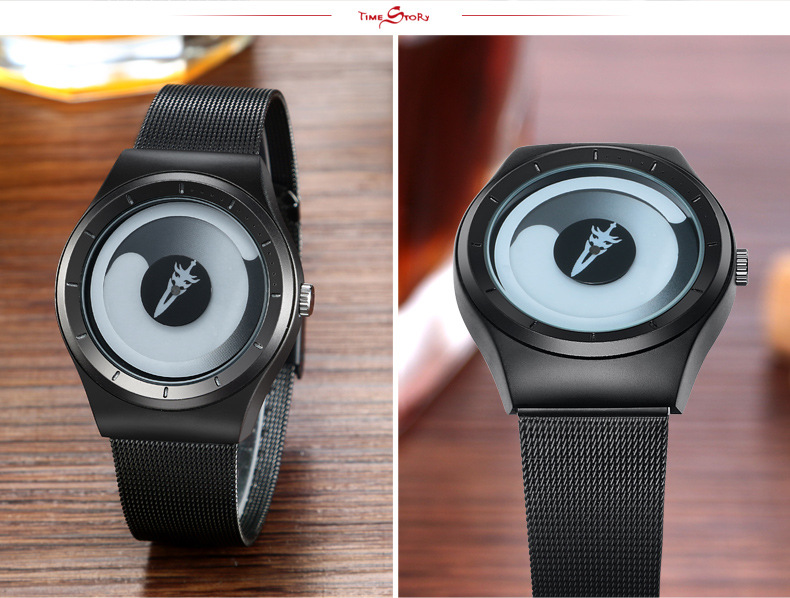 漩涡手表男学生韩版简约休闲时尚潮流创意个性手表女防水概念手表