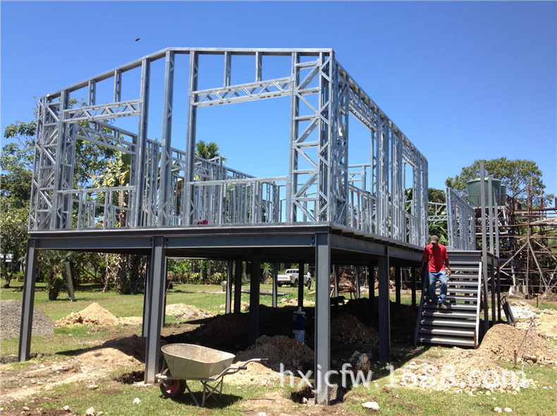 农村二层别墅 新农村住宅 集成轻钢别墅 轻钢建筑 组合拼装别墅