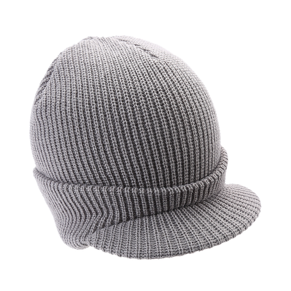 陆军风粗条毛线帽 欧美保暖鸭舌帽 秋冬男女士滑雪针织帽(—5)