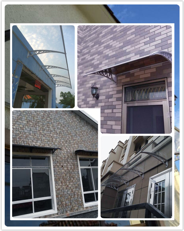 出口品质雨棚天塑低价直供pc板耐力板蓬面遮阳蓬无声雨篷