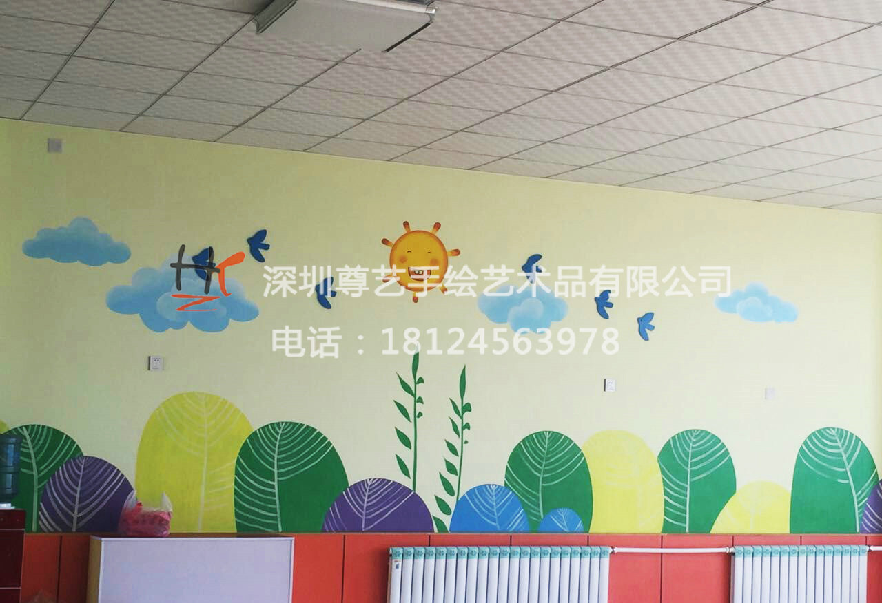 3d立体壁画幼儿园涂鸦学校墙绘高空彩绘外墙手绘大芬油画喷画墙画