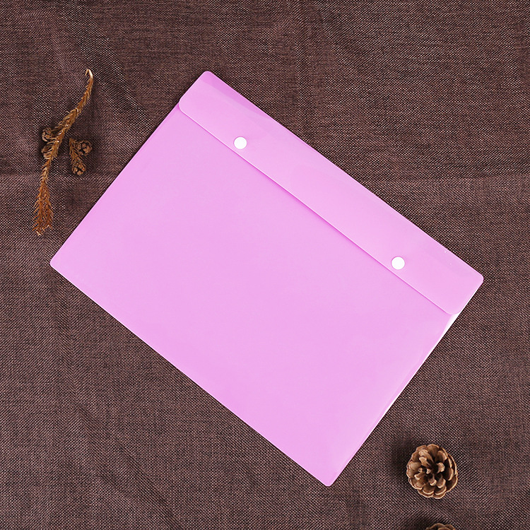 厂家定制pp文件夹 彩色透明磨砂资料夹文件袋 双纽扣文件夹