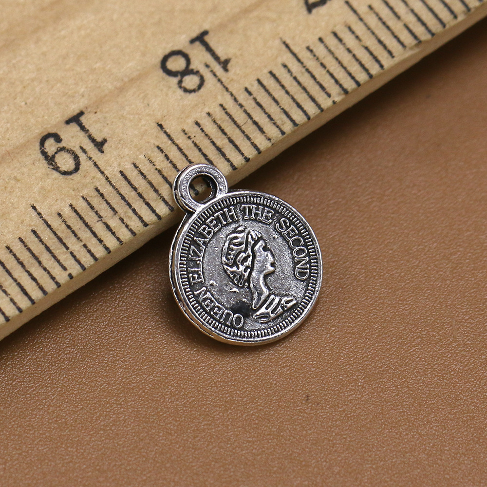 diy饰品配件 古银色伊丽莎白二世女王头像吊坠 手链服饰配饰 批发