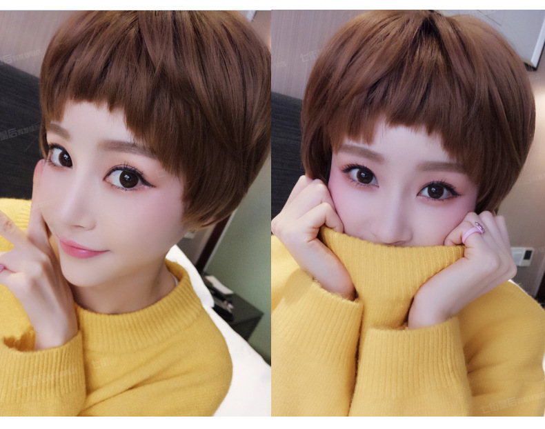 时尚狗啃刘海假发女短发bobo头修脸蓬松自然逼真韩国甜美可爱发型