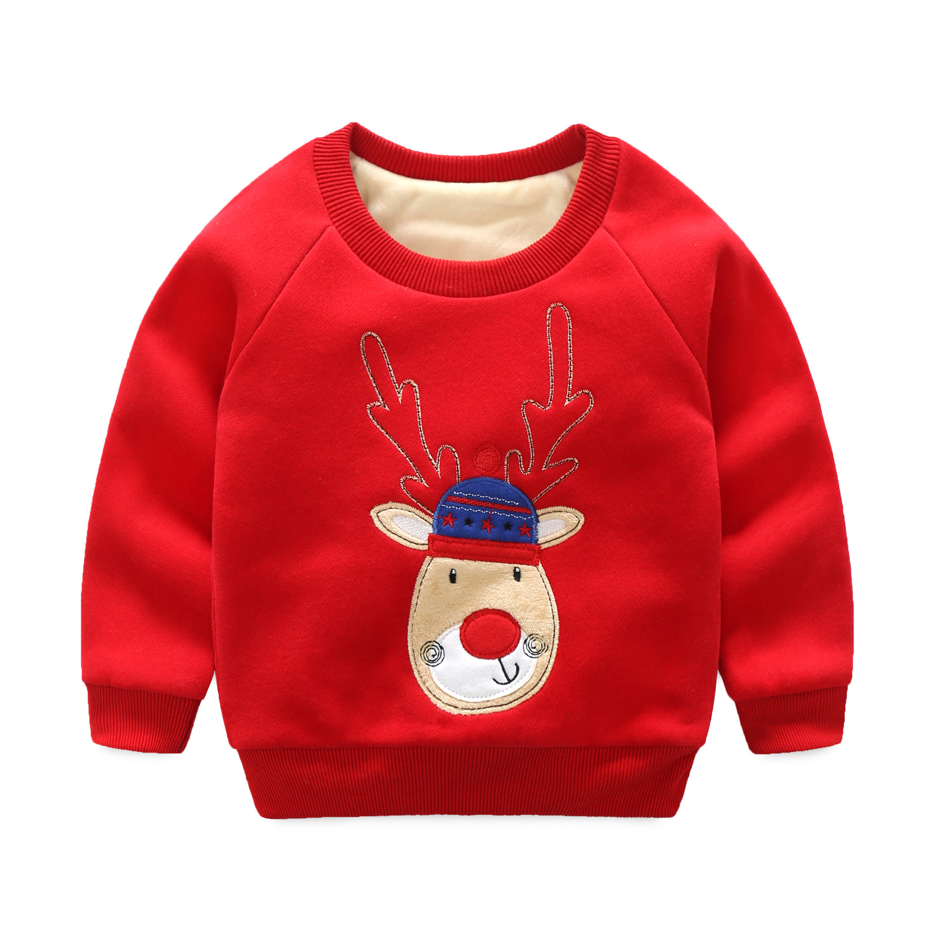 2019冬季新款韩版加绒中小童卫衣超柔加厚卡通套头衫休闲上衣批发