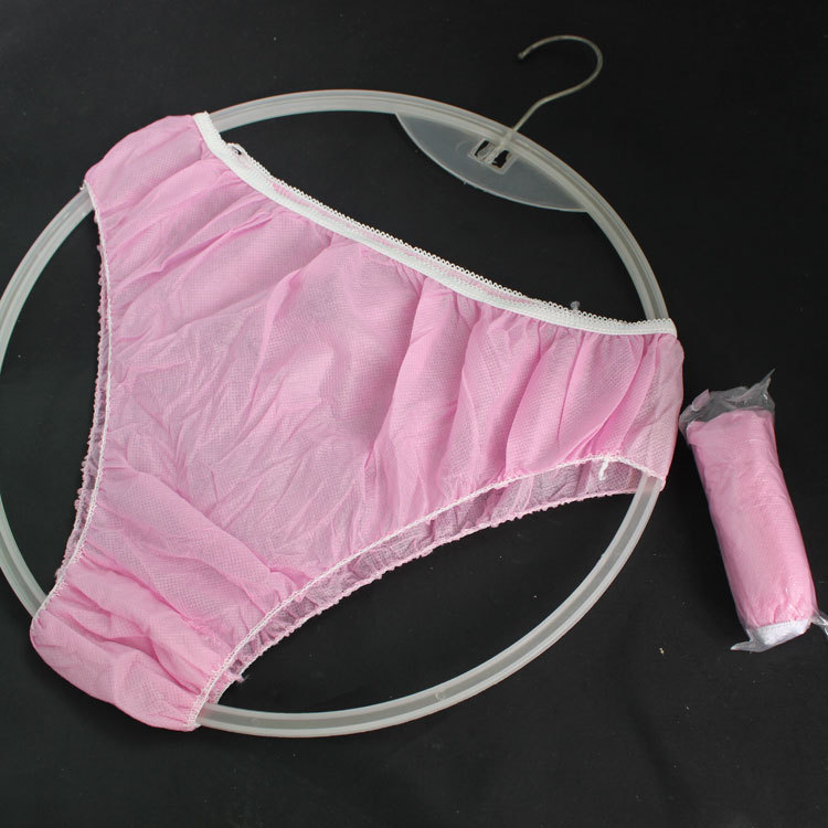 一次性无纺布粉色内裤 纸内裤 透气吸汗 旅行产妇美容酒店