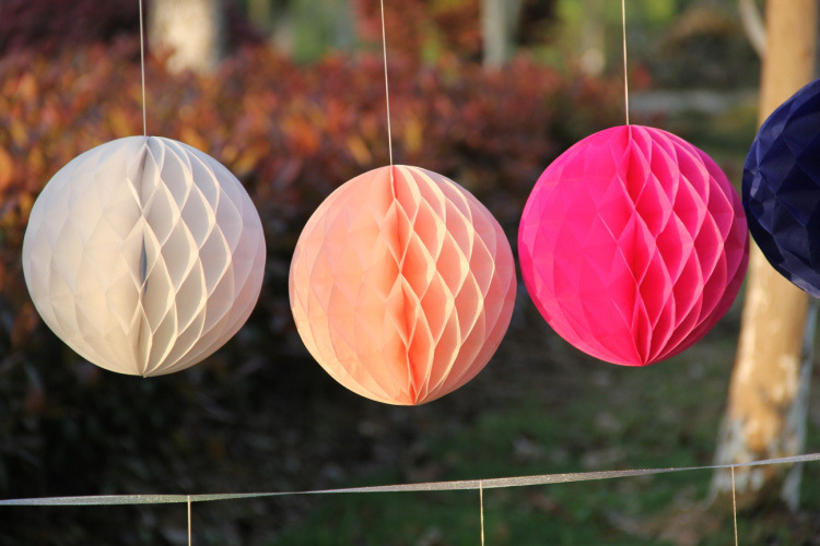 蜂窝花球折叠灯笼婚礼婚房儿童生日派对房间布置装饰拉花装扮用品