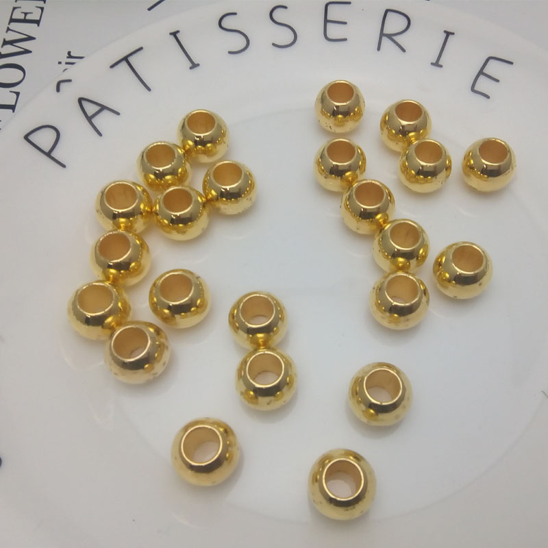 12mm大孔珠ccb珠批发定做 内径6mm电镀珠子diy手工串珠散隔珠配件