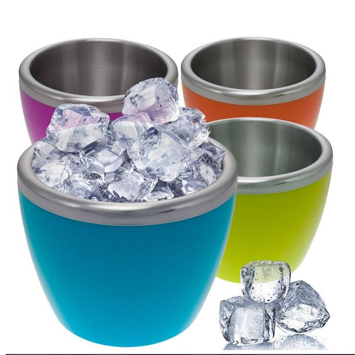 不锈钢mini多色酒吧冰桶 双层冰块桶 冰粒桶 冰镇桶厂家直销