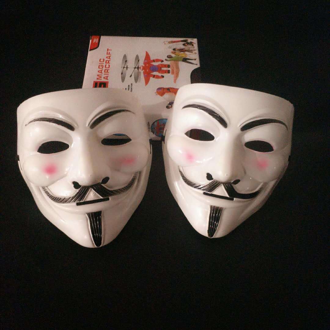 假面客白色v字面具 v字脸万圣节化妆道具 电影主题面具v怪客-阿里巴巴