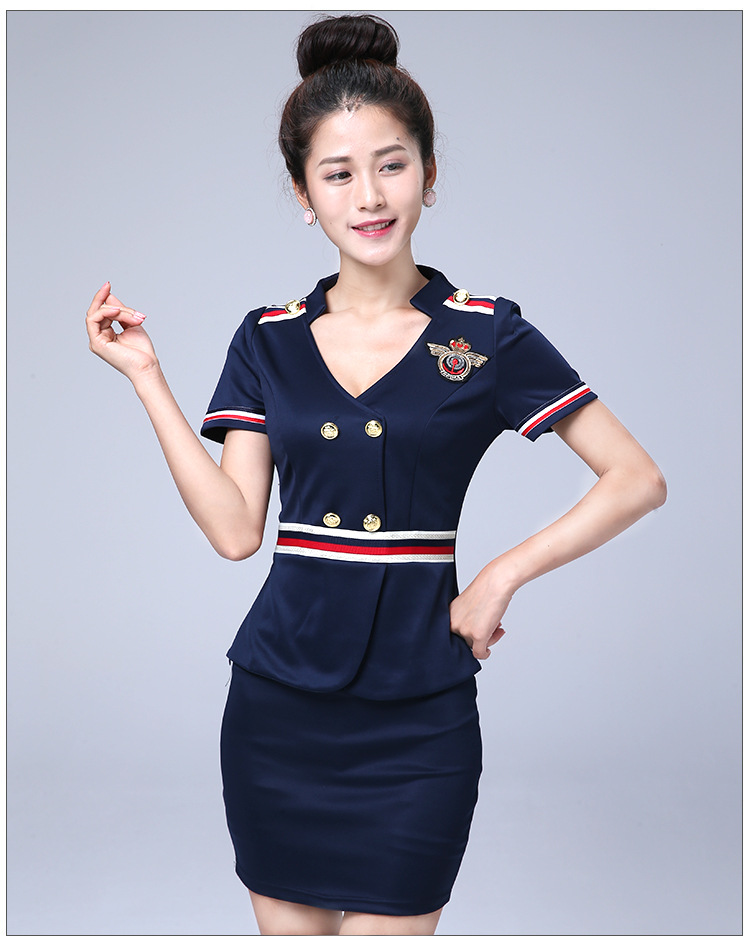 白衬衫套装裙性感足疗足浴技师工作服2020新款桑拿按摩酒店工衣女